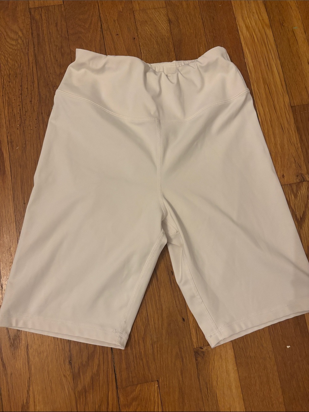 Women's High-Waist White Bike Shorts Size Small